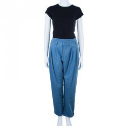 Balmain Denim Pleated Trousers M