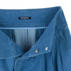 Balmain Denim Pleated Trousers M