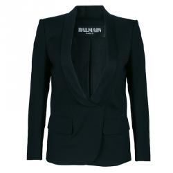 Pre Owned Balmain Black Single Breasted Blazer M