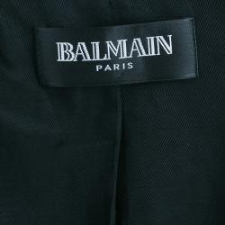 Pre Owned Balmain Black Single Breasted Blazer M