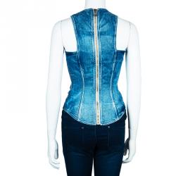 Balmain Embellished Denim Top S