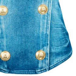 Balmain Embellished Denim Top S