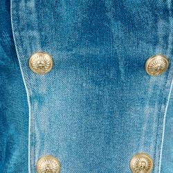 Balmain Embellished Denim Top S