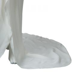 Pre Owned Balmain White Empire Line Chain Strap Silk Gown M