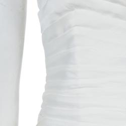 Pre Owned Balmain White Empire Line Chain Strap Silk Gown M