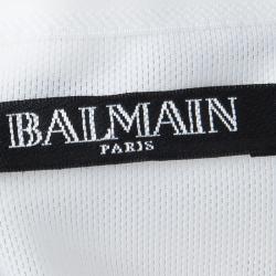 Pre Owned Balmain White Empire Line Chain Strap Silk Gown M