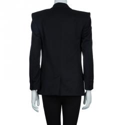 Pre Owned Balmain Black Embellished Motif Wool Blazer S