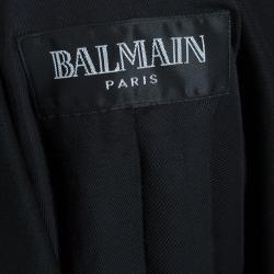 Pre Owned Balmain Black Embellished Motif Wool Blazer S