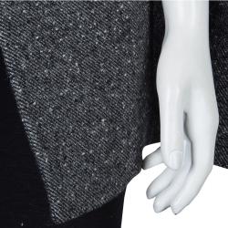 Balmain Grey Wool Cape Coat S