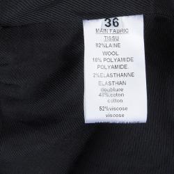 Balmain Grey Wool Cape Coat S
