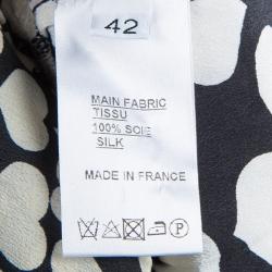 Pre Owned Balmain Monochrome Heart Print Studded Top L