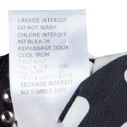 Pre Owned Balmain Monochrome Heart Print Studded Top L