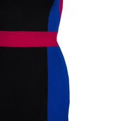 Pre Owned Balmain Abstract Color Block Sleeveless Bodycon Dress S