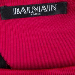 Pre Owned Balmain Abstract Color Block Sleeveless Bodycon Dress S