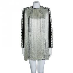 Pre Owned Balmain Velvet Beaded Dress S