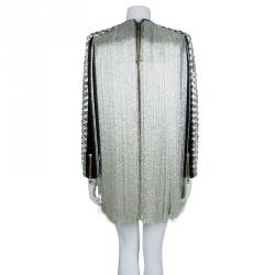 Pre Owned Balmain Velvet Beaded Dress S