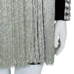Pre Owned Balmain Velvet Beaded Dress S