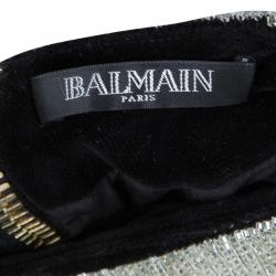 Pre Owned Balmain Velvet Beaded Dress S