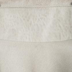 Pre Owned Balmain Off White Corded Waist Tie Detail Lambskin Leather Jacket S