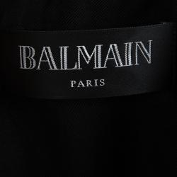 Pre Owned Balmain Off White Corded Waist Tie Detail Lambskin Leather Jacket S