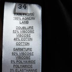 Pre Owned Balmain Off White Corded Waist Tie Detail Lambskin Leather Jacket S