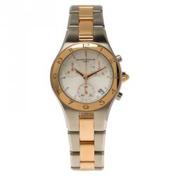 Pre Owned Baume and Mercier Silver Gold-Plated Stainless Steel Linea Women's Wristwatch 32MM