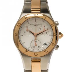 Pre Owned Baume and Mercier Silver Gold-Plated Stainless Steel Linea Women's Wristwatch 32MM