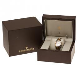 Pre Owned Baume and Mercier Silver Gold-Plated Stainless Steel Linea Women's Wristwatch 32MM