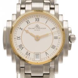 Baume & Mercier White Stainless Steel Diamond Riviera Women's Wristwatch 26MM