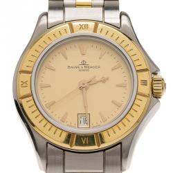 Pre Owned Baume & Mercier Gold Stainless Steel Classic Unisex Wristwatch 28MM