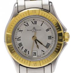 Pre Owned Baume & Mercier Two Tone Stainless Steel MV045047 Women's Wristwatch 28MM