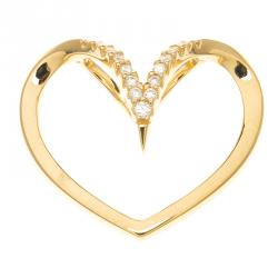 Pre Owned Bernhard H. Mayer Milena Heart Diamond 18k Yellow Gold Pendant 