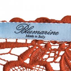 Blumarine Orange Floral Lace Embellished Maxi Dress S