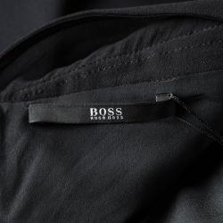 Pre Owned Boss By Hugo Boss Black Sheer Panel Detail Sleeveless Maxi Dress S