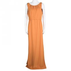 Pre Owned Boss By Hugo Boss Orange Layered Sleeveless Dablaska Maxi Dress M