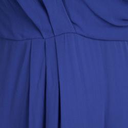 مملوكة مسبقًا فستان بوس باي هوغو بوس دريبيلا ماكسي درابيه أزرق S