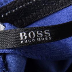 مملوكة مسبقًا فستان بوس باي هوغو بوس دريبيلا ماكسي درابيه أزرق S