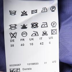 Pre Owned Boss by Hugo Boss Blue Crushed Silk Strapless Maxi Dianela Dress M