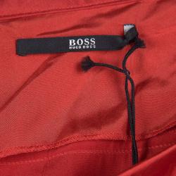 مملوكة مسبقًا تنورة بوس باي بوس ماكسي فيرينا ساتان حرير حمراء M