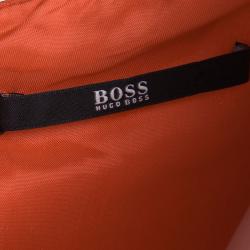 Pre Owned فستان بوس باي هوغو بوس داليزيا برتقالي رقبة حرف V بلا أكمام L