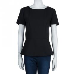 مملوكة مسبقًا Boss by Hugo Boss Black Iparela Peplum Top L
