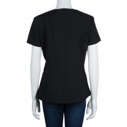 مملوكة مسبقًا Boss by Hugo Boss Black Iparela Peplum Top L