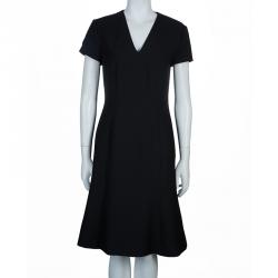 مملوكة مسبقًا فستان بوس باي هوغو بوس دامارتا أسود بأكمام قصيرة M