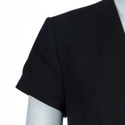 مملوكة مسبقًا فستان بوس باي هوغو بوس دامارتا أسود بأكمام قصيرة M