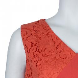 Pre Owned Boss by Hugo Boss Red Lace Detail Sleeveless Dress M