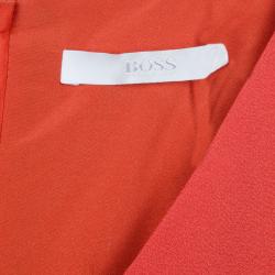 Pre Owned Boss by Hugo Boss Red Lace Detail Sleeveless Dress M