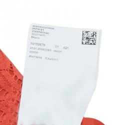 Pre Owned Boss by Hugo Boss Red Lace Detail Sleeveless Dress M