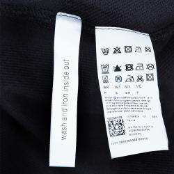 مملوكة مسبقًا توب بوس باي هيوغو بوس أسود قماش وبري بأبليكات مزينة S