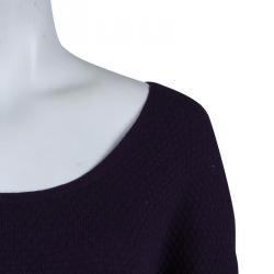 Pre Owned بلوفر بوس باي هوغو بوس بنفسجي لامع بأكمام M