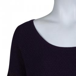 Pre Owned بلوفر بوس باي هوغو بوس بنفسجي لامع بأكمام M